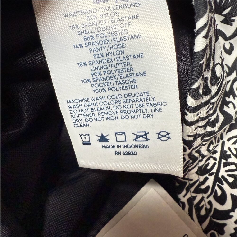 Lands' End Women's XS-L, XS-L LONG High Waisted Bikini Swim Bottom Black/White‎ - Picture 7 of 9